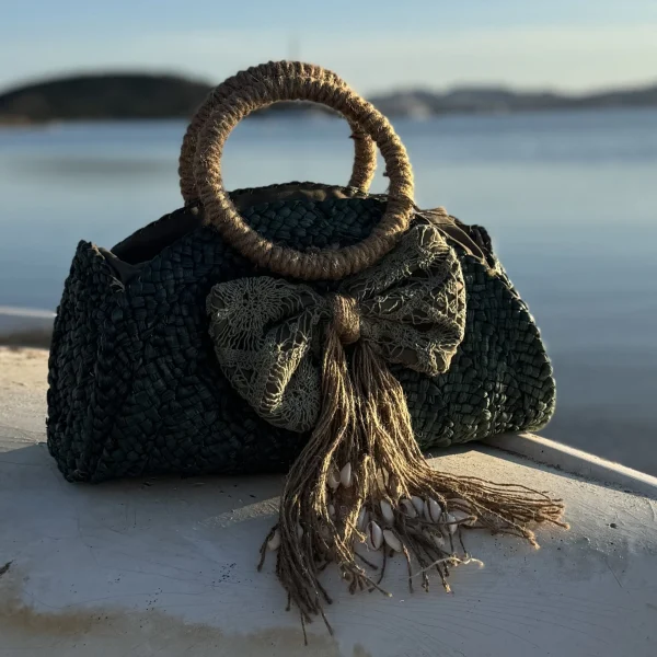 Bolso esparto verde F-B27106L