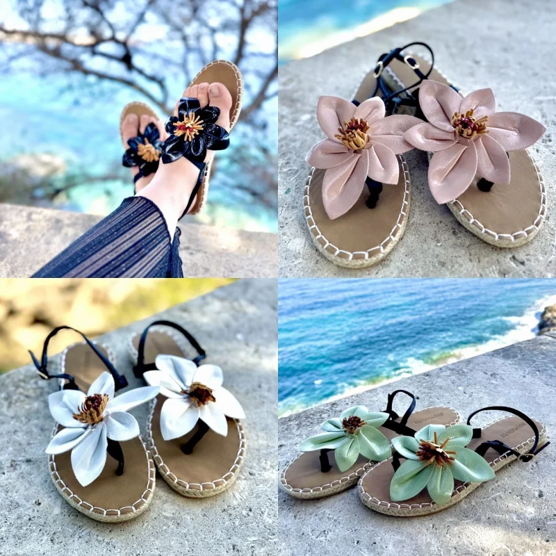 Sandalias planas flores