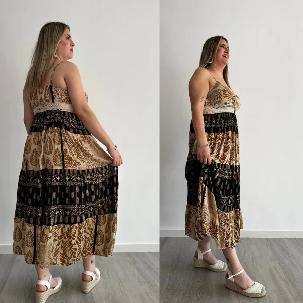 Hippie vestido marron